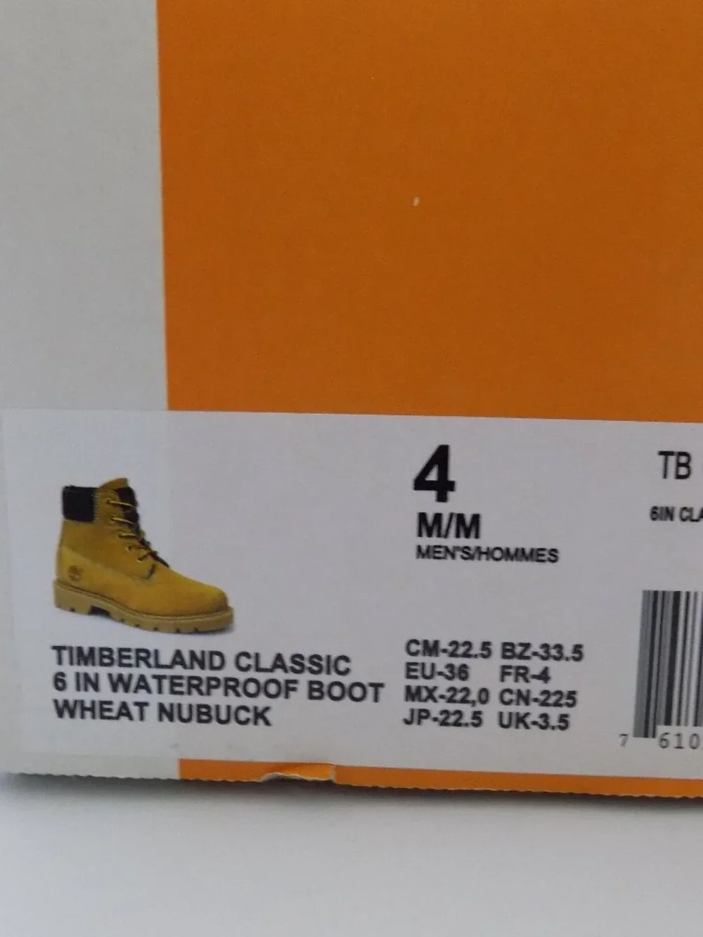 Timberland Classic 6 Inch Waterproof Classic Boot Big Kids- Size 4- New